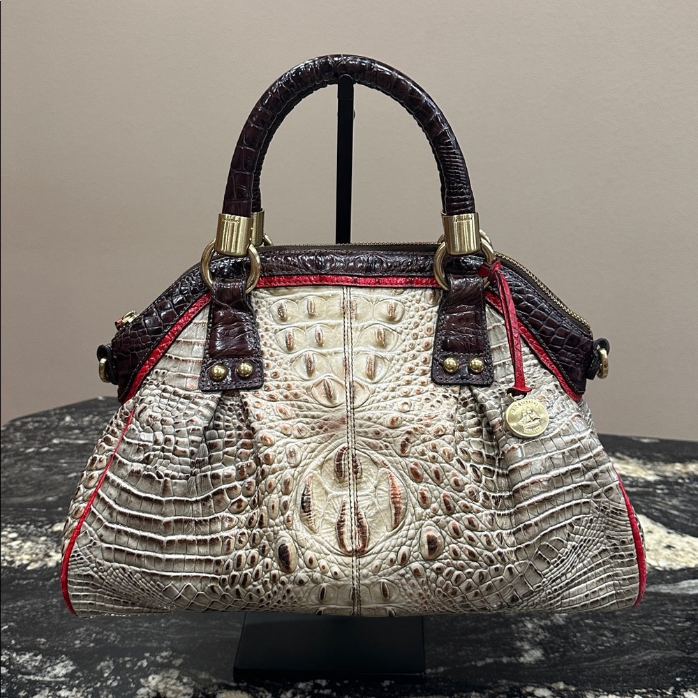 EUC Brahmin “Lisa” croc-embossed satchel - Picture 3 of 16